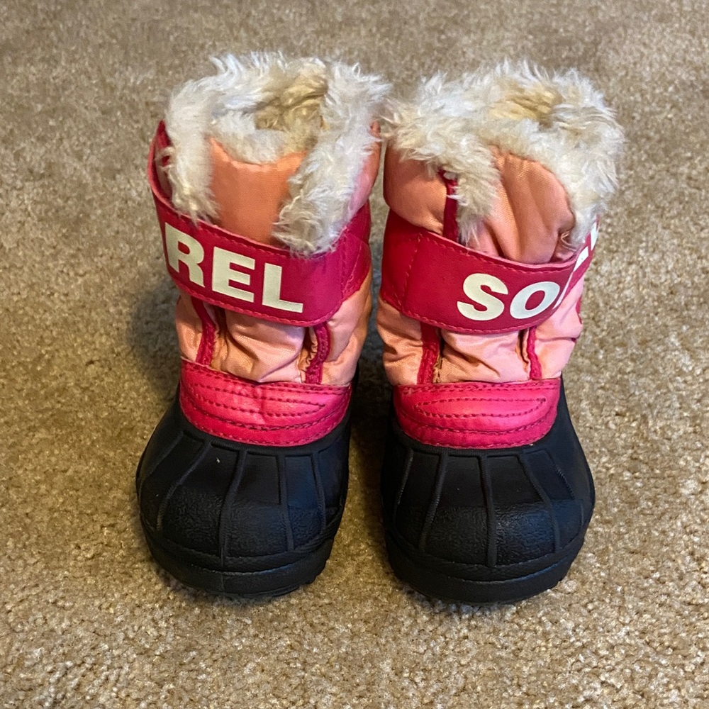 Sorel Pink and Black Kids' Snow Boots